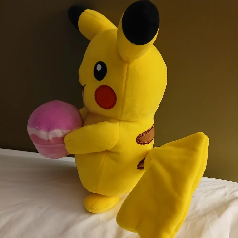 Pokemon/ Pikachu Holding A Pink Cupcake. #PLUSH TOY.
